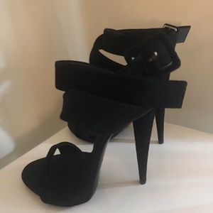 Giuseppe Zanotti Suede Black Heels for Sale